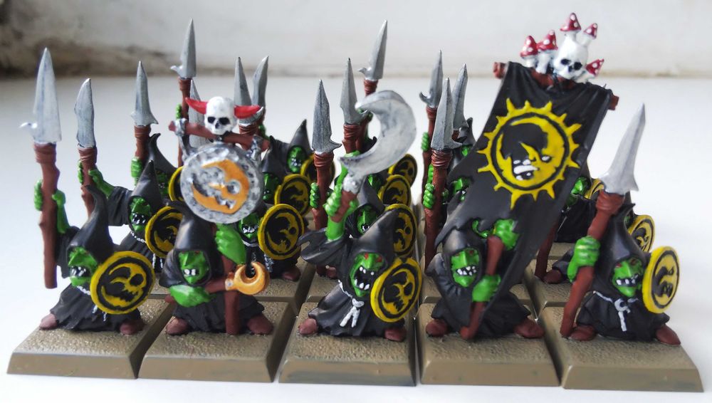 Orcs&Goblins Warhammer FB. Night Goblins Spearmen regiment.