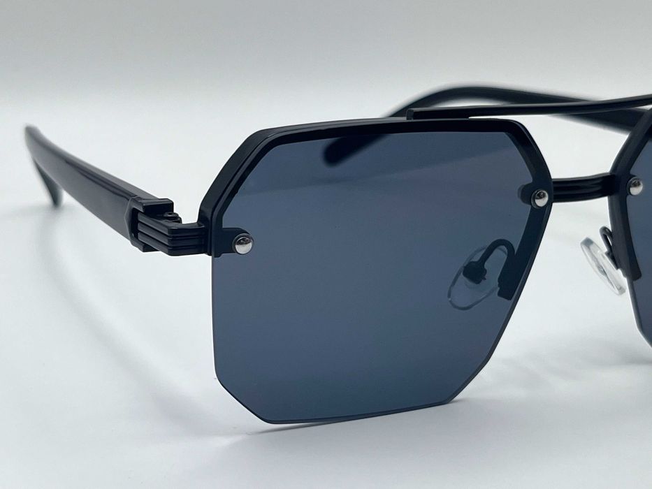 Nowe okulary przeciwsłoneczne pilotki unisex czarne grafitowe szkła