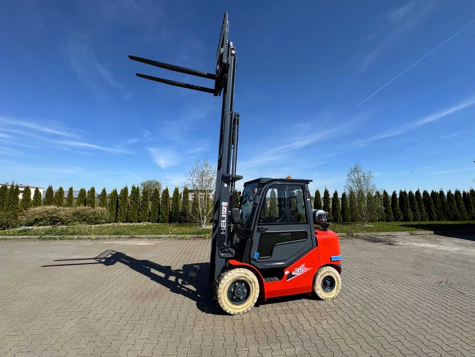 Wózek Widłowy Spalinowy Heli 3,5T 4,35M Opony Niebrudzące +Przedłużki Wideł