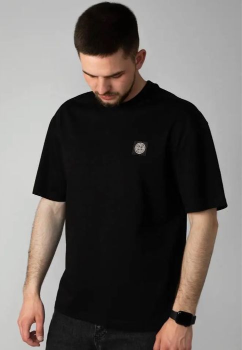 Футболка stone island чорна чоловіча класична