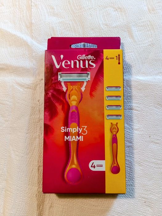 Gillette Venus Simply 3 Miami Rączka + 4 wkłady 5 opk.