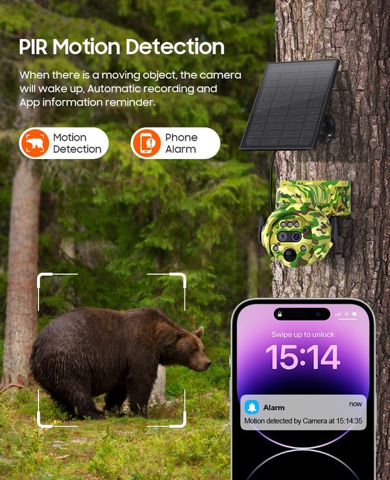 Câmera vigilância  wifi exterior solar