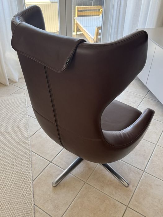Vitra  Lounge Grand Repos + ottoman premium in chrome fotel skórzany