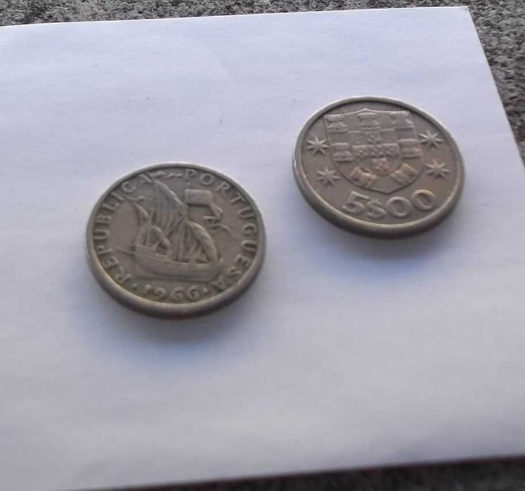 Moeda antiga de 5 Escudos de 1966