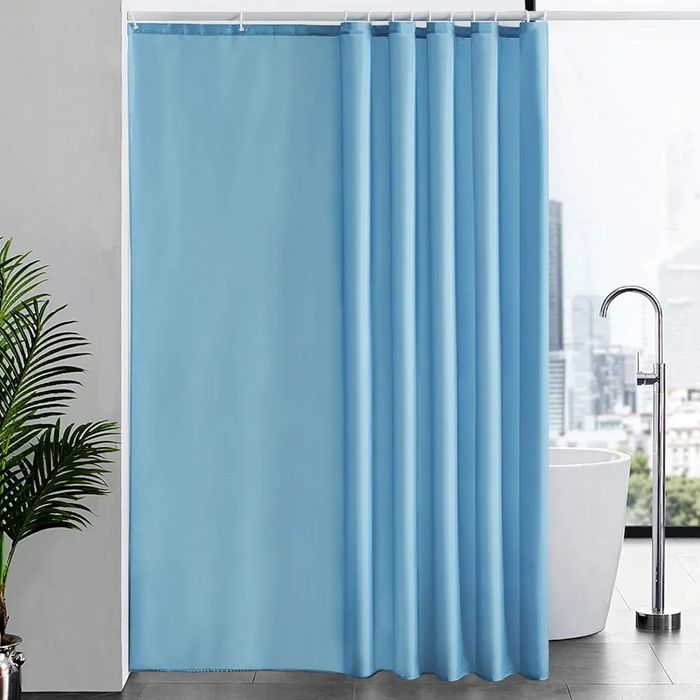 Zasłona prysznicowa Furlinic 85 x 180 cm  tekstylna niebieska