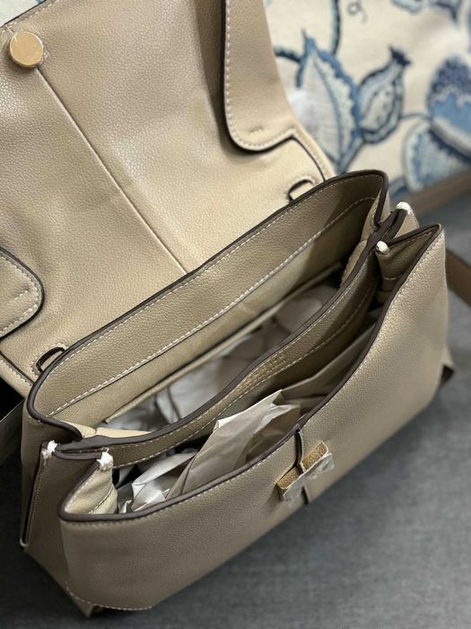 Torebka Polene beżowa skórzana z workiem przeciwkurzowym