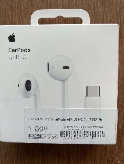 Earpods type-c Apple Дротові навушники наушники таипси USB C