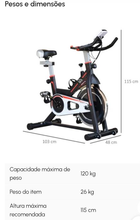 Bicicleta de spinning semi-profissional