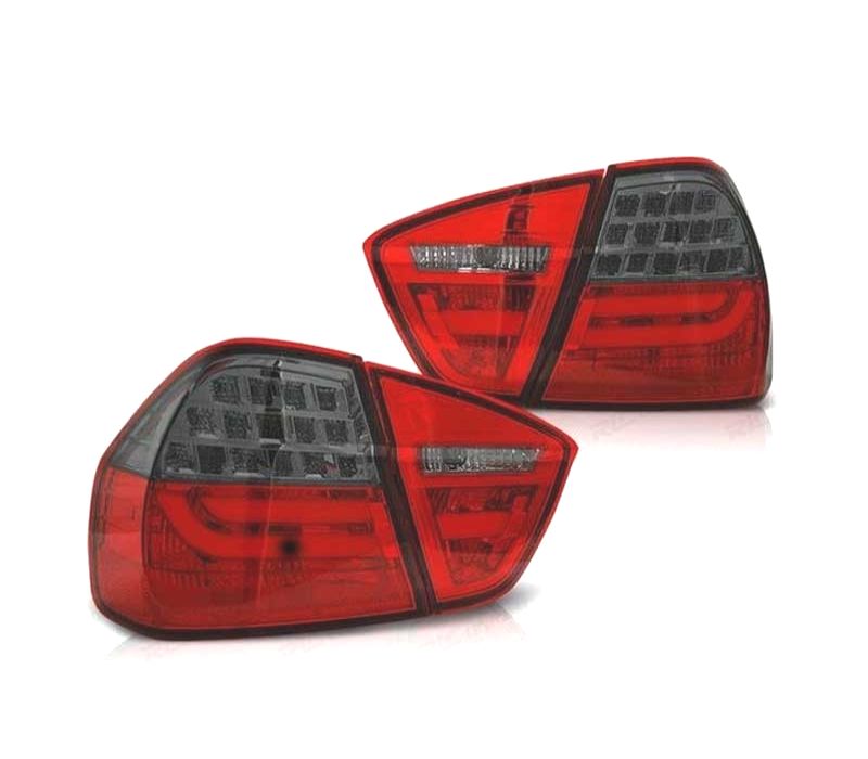 FAROLINS TRASEIROS LED BAR BMW E90 05-08 VERMELHO FUMADO