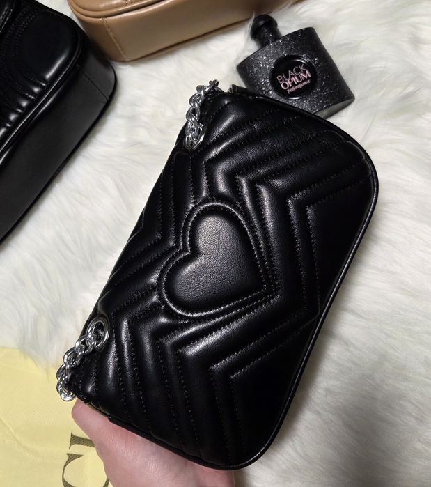 Новинка, м'яка сумочка "Gucci " чорна та бежева