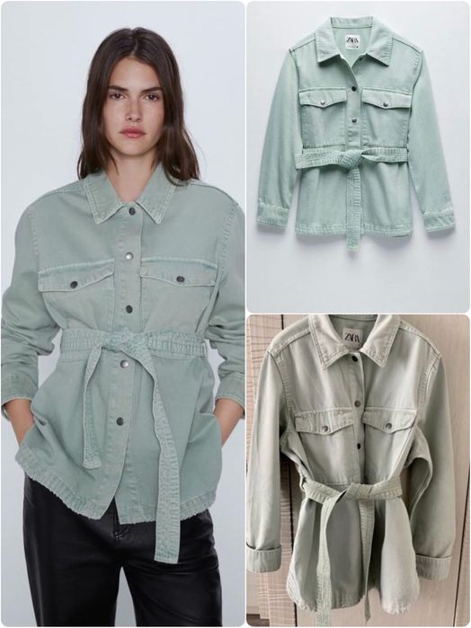 Джинсовая рубашка Зара xs-s-m