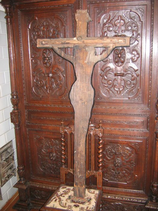 Jezus na krzyżu ,barokowe malarstwo na desce ,