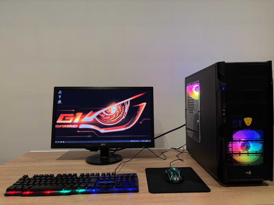 Zestaw Do Gier i5 4x3.8ghz/GTX-4GB!/Ram-16GB/SSD+1TB/Monitor 22'