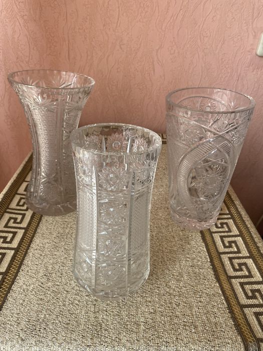 Duze wazony kryształowe PRL