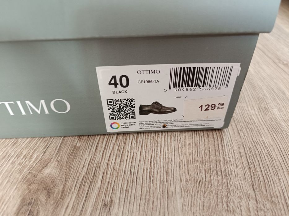 Czarne buty wizytowe r. 40 jak nowe