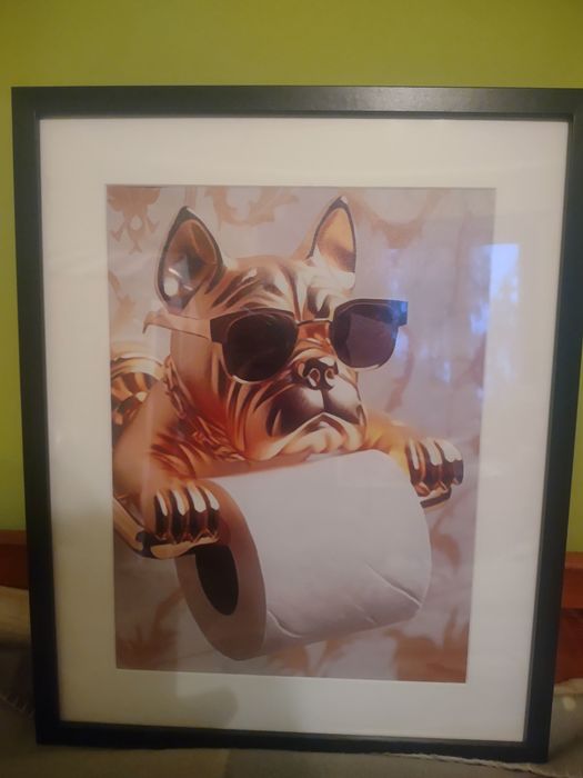 Śmieszny obraz do wc w ramie Ikea