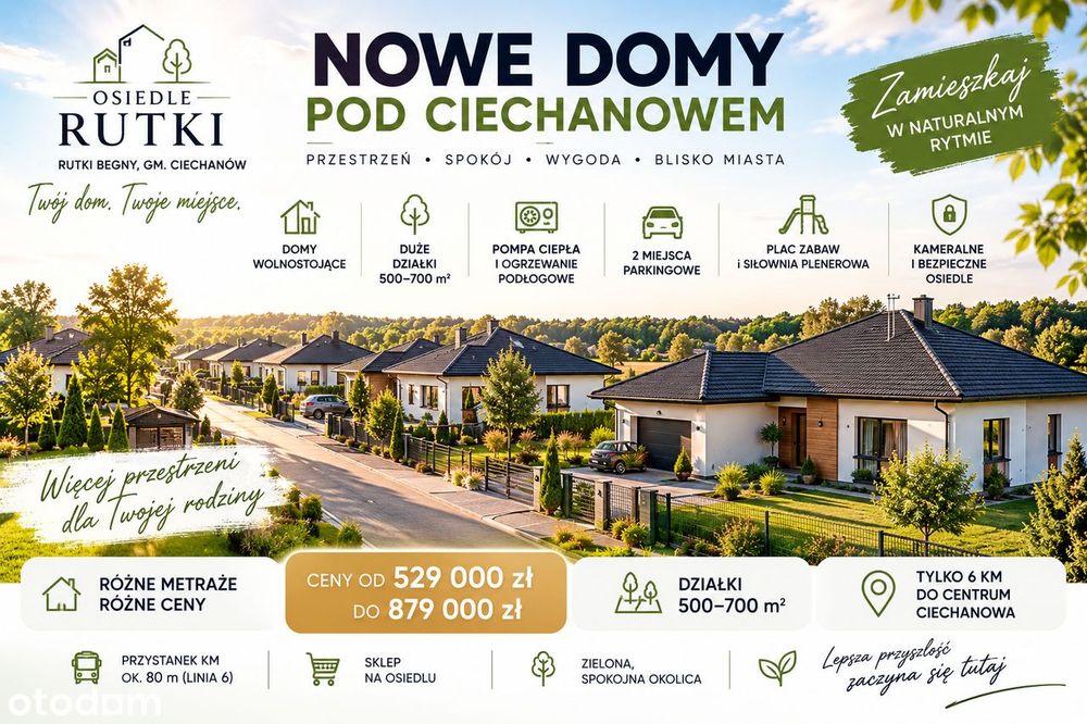 Domy - stan deweloperski | 52–152 m² |działki 500–700 m2|różne ceny
