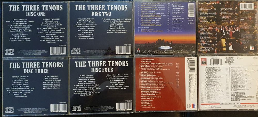 Cds operas, 3 tenores Pavarotti, Carreras, Domingo, Callas, Bocelli.