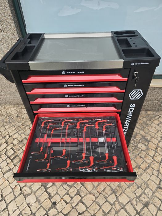 Carrinho de ferramentas 7 gavetas 6 completas  novo
