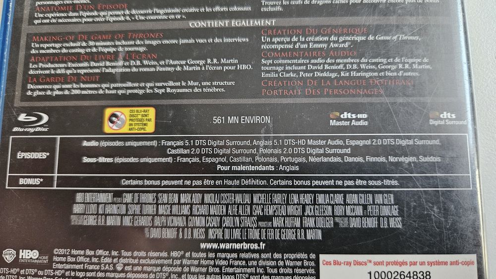 Gra o tron Sezon 1 Kompletny 5 płyt Blu Ray Polski Język.
