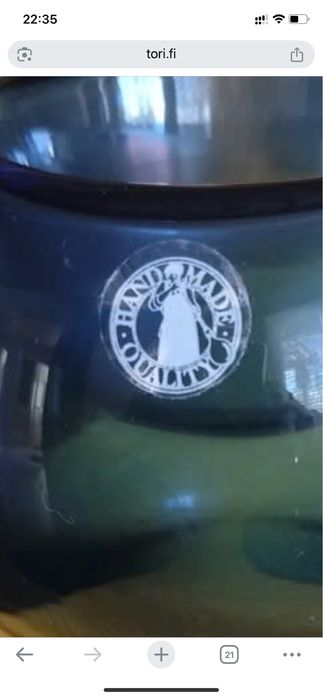 Ваза-подсвечник, цветное стекло