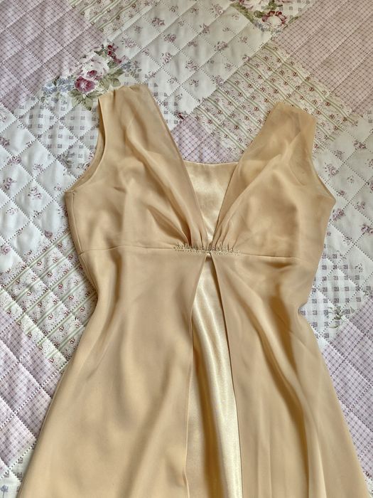 Długa sukienka na ramiączka M 38 vintage mesh