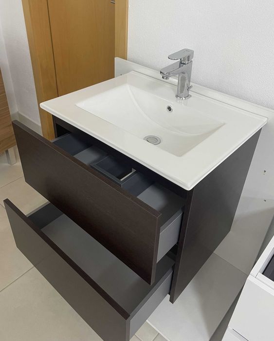 Conjunto de casa de banho móvel 2 gavetas + lavatório