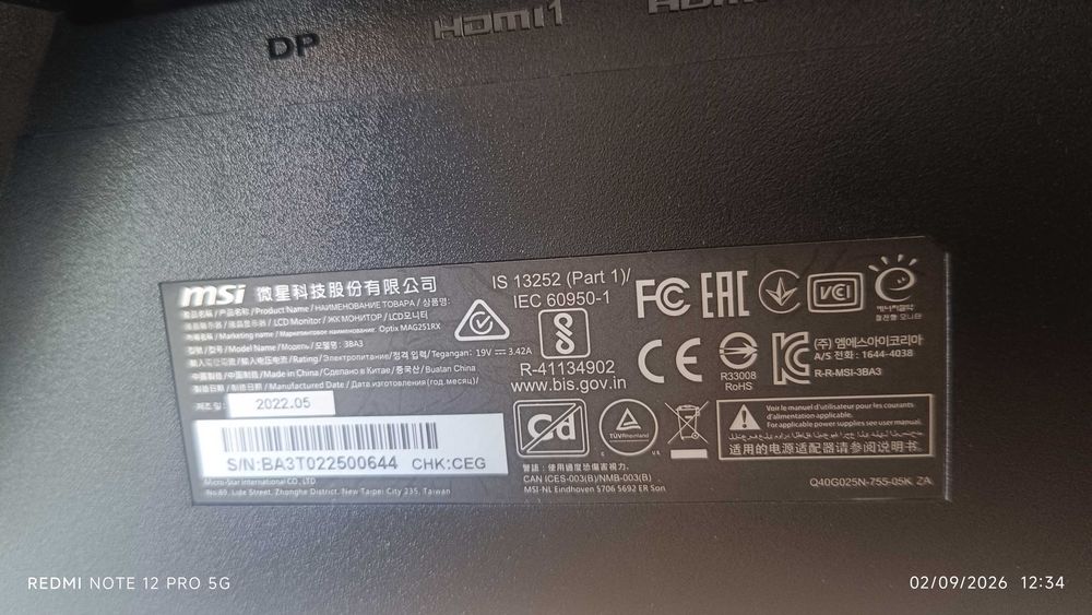 Monitor Gaming MSI 240Hz UHD