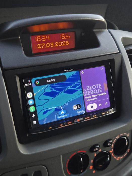 Radio Pionner 2din, carplay,  7" AVIC-F70DAB, ramka do Vivaro, trafic.
