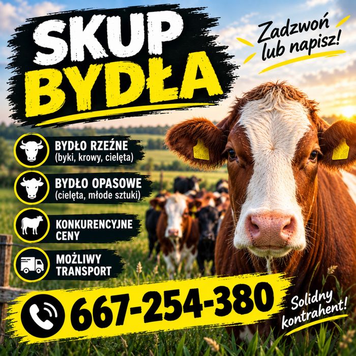 Skup bydła krowy jałówki cielęta byki