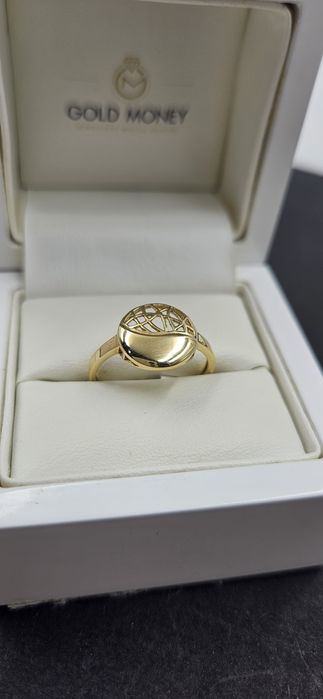 Złoty pierścionek ażurowy owalny 585 GOLD MONEY