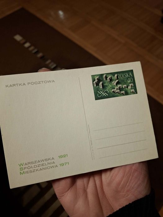 Kartka pocztowa z 1971r.50-lecie Warszawskiej Spółdzielni Mieszkaniowej.