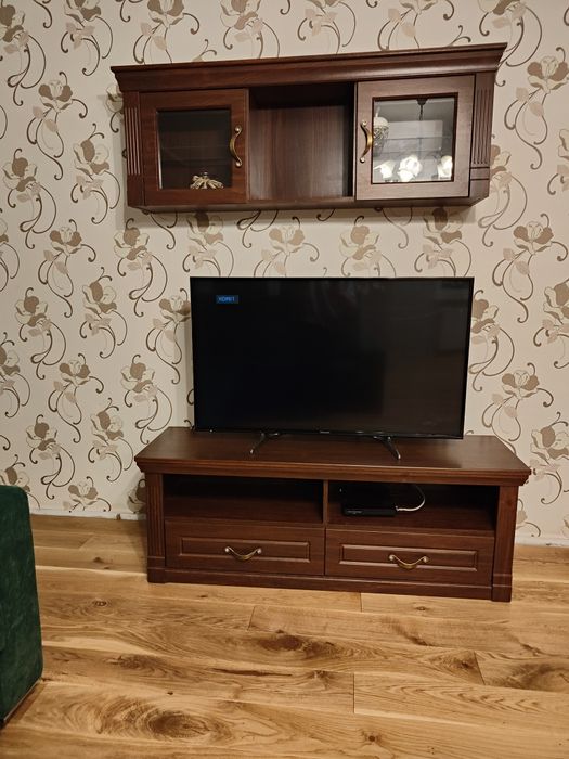 Komplet mebli do salonu - ciemny brąz