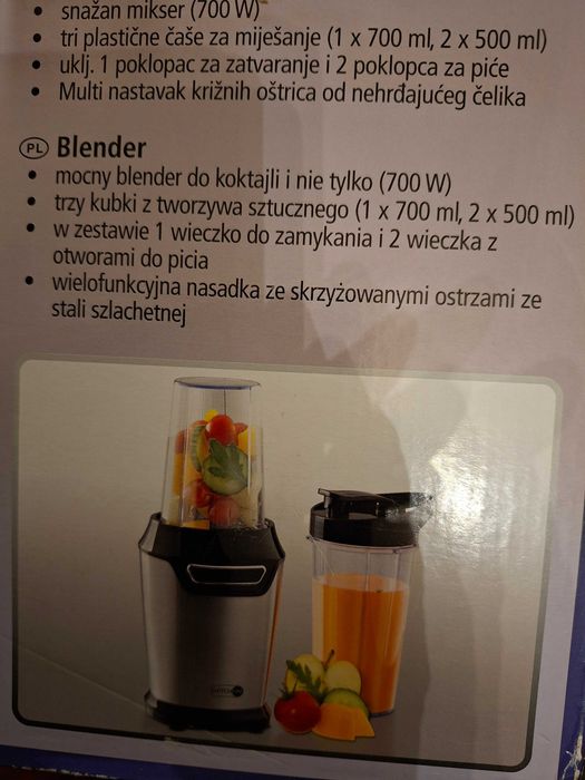 Nutrition mixer  700 W do przygotowania szejków. blender kielichowy