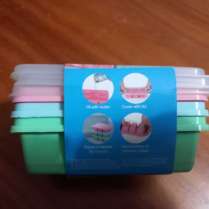 Conjunto de 6 covetes fechadas para cubos de gelo NOVO