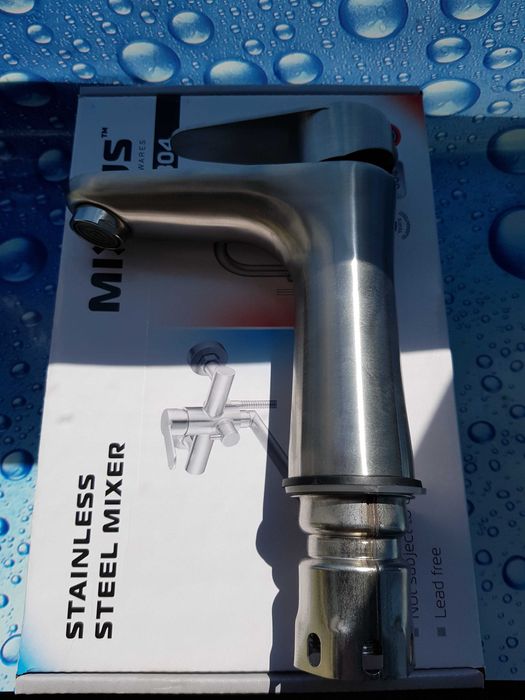 Смеситель змiшувач для умывальника Mixxus ASA-001-A (нерж. сталь)