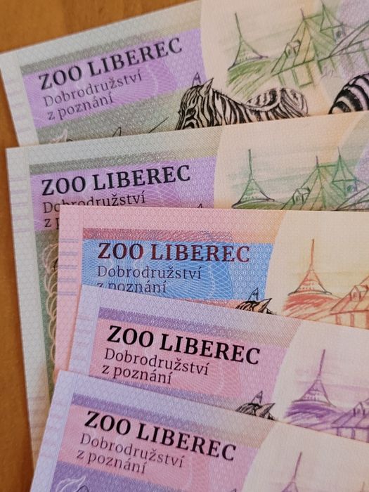 Banknoty kolekcjonerskie Zoo Liberec Czechy zoolar bon,  Matej Gabris