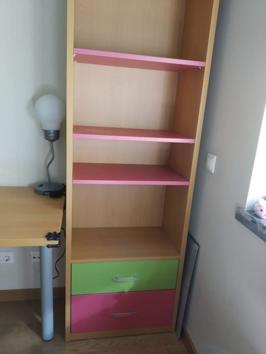 Mobilia madeira menina rosa e verde