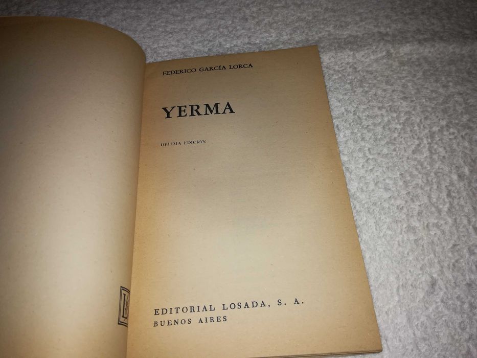 yerma (federico garcía lorca) 1971 livro