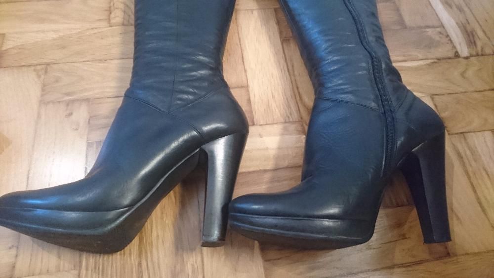 KOZAKI DAMSKIE czarne skórzane roz. 40