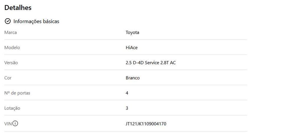 Carrinha Toyota Hiace