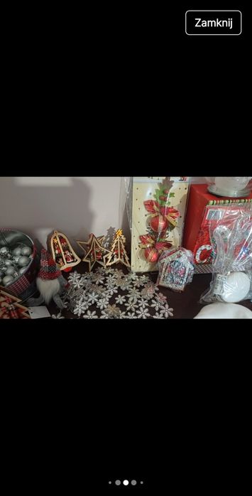 Zestaw ozdób świątecznych świeta Boże Narodzenie lampki bombki diy