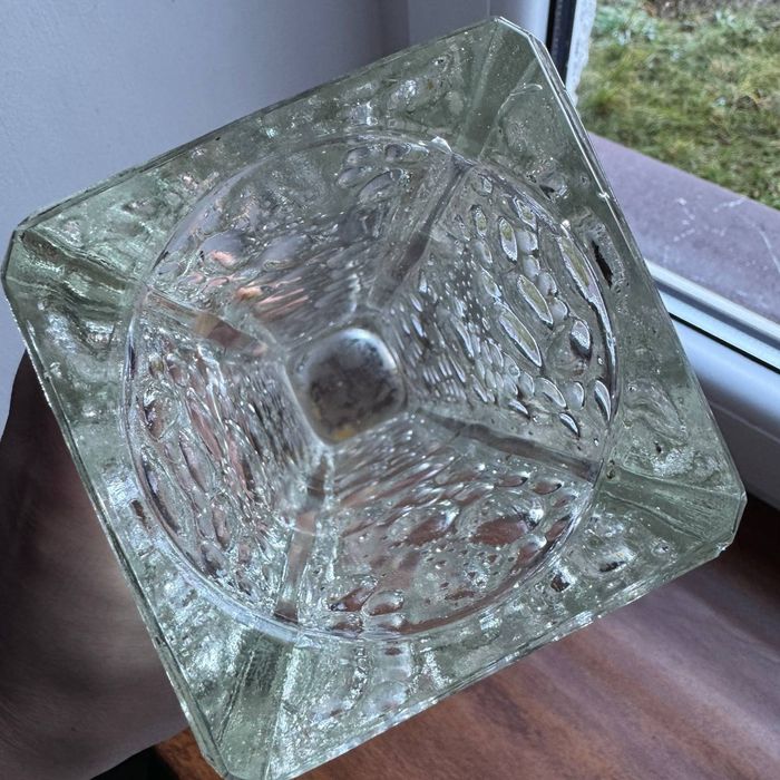 Szklany Wazon Bąble Hortensja PRL