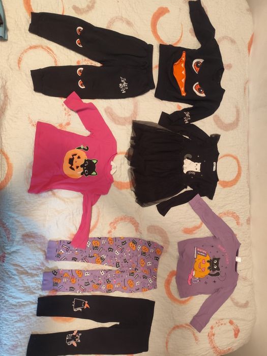 Zestaw halloween dziewczęcych ubranek 98/104