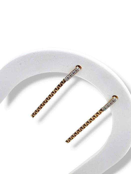 złote kolczyki z diamentami ! 10sztuk