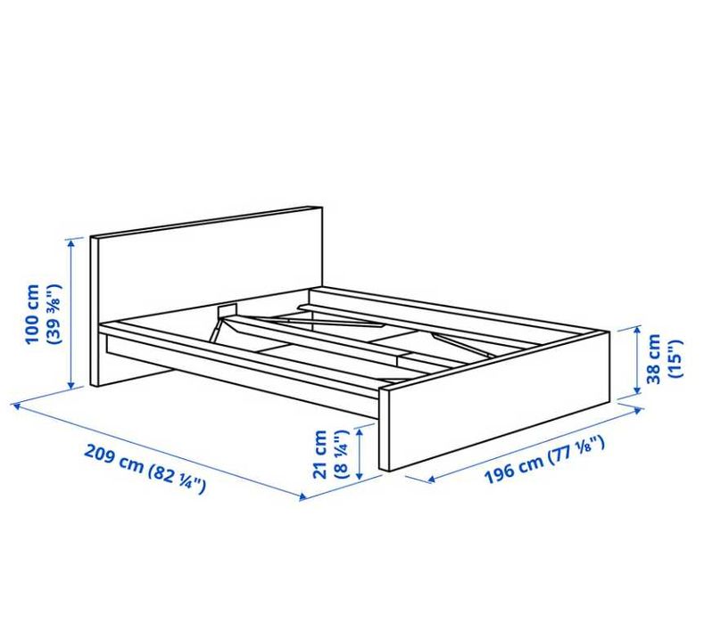 Cama nova ikea MALM 180cm X 200cm