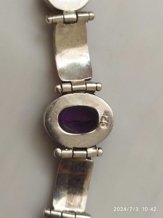 Серебряный браслет с натуральными камнями 925