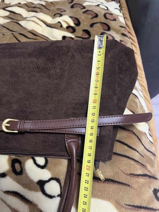 Трендова замшева коричнева шоколадна сумка