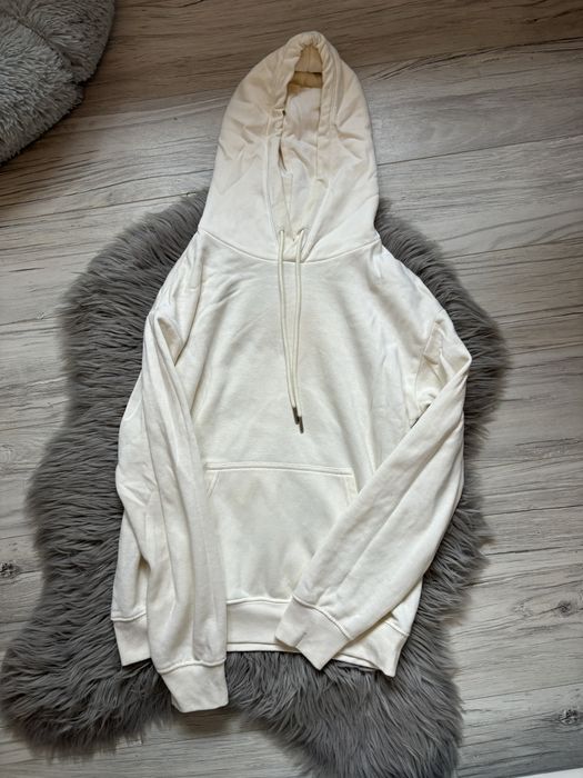 Bluza h&m xs na jesien z kapturem modna biala kremowa