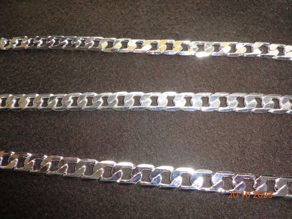 Łańcuszek posrebrzany pancerka 12mm x 55cm